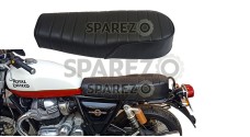Royal Enfield Twins GT Continental and Interceptor 650 Dual Genuine Leather Seat Black - SPAREZO